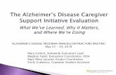 ALZHEIMER’S DISEASE PROGRAM … Gallant, Statewide Evaluation Lead Meghan Fadel, Evaluation Coordinator, DOH Mary Riley-Jacome, Project Coordinator Emily Gudewicz, Graduate Student