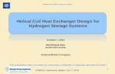 Helical Coil Heat Exchanger Design for Hydrogen Storage Systems ·  · 2011-03-08Helical Coil Heat Exchanger Design for Hydrogen Storage Systems October 7, ... Cross-sectional view