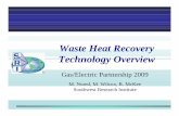 Agenda - Gas/Electric Partnership WHR gas electric_2009.pdf · ORC Manufacturers: Infinity Turbine, ORMAT, TURBODEN, Turbo Thermal Corp., etc ...