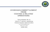 Hydrogen Embrittlement from Coating & Related Operations · plating processes tank electrodeposition h. 2 . generated at workpiece (cathode) can cause hydrogen embrittlement (h.e.)