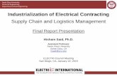 Industrialization of Electrical Contracting · Industrialization of Electrical Contracting Supply Chain and Logistics Management Final Report Presentation ... Furnishing a warehouse