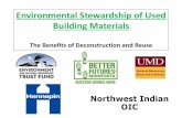 Environmental Stewardship of Used Building Materials · Environmental Stewardship of Used Building Materials ... •Sell reclaimed materials on-line & in warehouse ... •effective