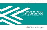 Policy Summary - March 2017 - Business Insurance · Lexicon Business Product Policy Summary ... terms and conditions of your policy, ... telecommunication equipment caused by theft