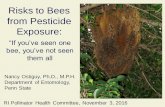 Risks to Bees from Pesticide Exposure · Risks to Bees from Pesticide Exposure: “If you’ve seen one ... Carbamate Asulam ... •Mode of action for target organisms is identical