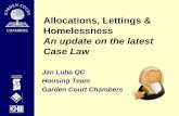 Allocations, Lettings & Homelessness An update on the ... · Allocations, Lettings & Homelessness An update on the latest Case Law ... Admin Court: 22 September 2015 ... “Case Law
