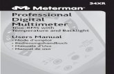 Meterman Test Tools Professional Digital Multimeter 34XR Professional Digital Multimeter True-RMS with Temperature and Backlight Users Manual • Mode d'emploi • Bedienungshandbuch
