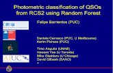Photometric classification of QSOs from RCS2 using … · Photometric classification of QSOs from RCS2 using Random Forest ... - Mass determination of the lens ... Features: g, r,
