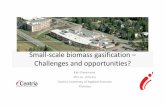 SllSmall scalebiomassgasifi tiification– Challengesand opportunities?€¦ ·  · 2014-05-27Overall • higher cost cannot be compensated by public ... • 10 g/Nm3 in a fluidized
