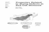 Properties Related to drying Defects in Red Oak … Related to Drying Defects in Red Oak Wetwood ... speed of sound measurements across the grain ... using rancid odor, occurrence