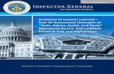Summary of Lessons Learned – DoD IG Assessment ... EFFICIENC ACCOUNTABILIT ECELLENCE U.S. Department of Defense Summary of Lessons Learned – DoD IG Assessment Oversight of “Train,