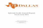 Integral Audit Annual Report - University of Texas at Dallas€¦ · management, and control processes at the University of Texas at Dallas. ... Internal Audit Annual Report, and
