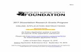 2017 Dissertation Research Grants Program - ONS Foundation€¦ ·  · 2016-07-052017 Dissertation Research Grants Program ... To test the reliability and validity of instruments