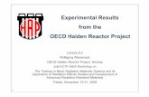 Experimental Results from the OECD Halden …indico.ictp.it/event/a07178/session/60/contribution/35/...1 Experimental Results from the OECD Halden Reactor Project Lecture 9.2 Wolfgang