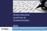 Avoid Plagiarism Quoting paraphrasing summarising the following quotation into a sentence: All educators have a responsibility to provide students with opportunities to become good