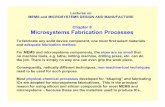 Chapter 8 Microsystems Fabrication Processes 8.pdf · Lectures on MEMS and MICROSYSTEMS DESIGN AND MANUFACTURE Chapter 8 Microsystems Fabrication Processes To fabricate any solid