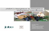 JABA’s Neighbor to Neighbor Volunteer Handbook · the aging community in the Thomas Jefferson Planning District (the city of ... JABA’s Neighbor to Neighbor Volunteer Handbook