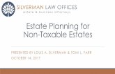 Estate Planning for Non-Taxable Estatesicrjc/AAIIPHX/Oct17Slides.pdf · Estate Planning for Non-Taxable Estates ... tax is less than 1% (perhaps as low as 0.2%) ... (drug test, allowances,
