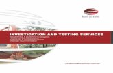 INVESTIGATION AND TESTING SERVICES - … Hammer or concrete test hammer or rebound ... INVESTIGATION AND TESTING SERVICES ... geology, soil condition and ...