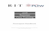 2016 Summer Core Training - Rochester Institute of … · 2016 Summer Core Training . ... On behalf of Rochester Institute of Technology and Project Lead ... Below is information