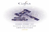 DIRECTORY OF GAFTA QUALIFIED ARBITRATORS 2018 · Gafta arbitration is an internationally respected and ... Singelmann, Inese 72 Sipos, Csaba 73 Smid, Jakob Stephen 74 Snodgrass ...