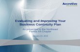 Evaluating and Improving Your Business Continuity Plan · Evaluating and Improving Your Business Continuity Plan ... DRP Disaster Recovery Plan SCM ... NFPA 1600:2010 Standard on