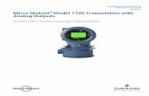 User Manual: Model 1700 Transmitters with Analog Outputs€¦ · Configuration and Use Manual MMI-20021712, Rev AB April 2013 Micro Motion® Model 1700 Transmitters with Analog Outputs