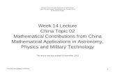 Week 14 Lecture China Topic 02 Mathematical Contributions ...franker/week14Chinamath02.pdf · gunpowder as well as the crossbow, ... most famous and important mathematical documents