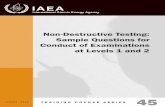 non-Destructive Testing: Conduct of examinations at … · non-Destructive Testing: sample Questions for Conduct of examinations at Levels 1 and 2 V i e n n a , 2 0 1 0 n on-Destructive