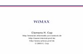 WiMAX - Wirelesswireless.ictp.it/school_2005/lectures/cap/WiMax-Cap.pdf · zIn a nutshell: Using Wimax is programming IP sockets Security is a seperate layer zRecognized by its own