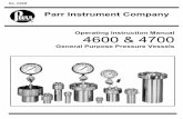 Operating Instruction Manual 4600 & 4700 - Purdue … 5 - Parr Instrument Company 4600 & 4700 General Purpose Pressure Vessels Revision 5-17-02 Split Ring Closures Most Parr pressure