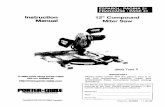 Instruction 12 Compound Manual Miter Saw - Appliance Parts · Instruction Manual 12" Compound Miter Saw 3802 Type 2 _t our_e at." IMPORTANT Please make certain that the person who