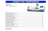 TABLE OF CONTENTS - Fadal CNC Machines Parts Manual VMC 4020 MODEL TABLE OF CONTENTS COLUMN ASSEMBLY.....