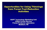 Opportunities for Using Thinnings from Forest Fuel ... · Opportunities for Using Thinnings from Forest Fuel-Reduction Activities ... Licensed by Sonoco ... 5.16 million Btu/hr