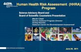 Human Health Risk Assessment (HHRA) Programyosemite.epa.gov/sab/sabproduct.nsf/3B2AFC1AEF7496EF852578B... · –Relevance of non-human test species ... •1,4-dioxane •1,1,2,2-tetrachloroethane