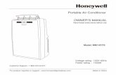 Portable Air Conditioner OWNER’S MANUAL · 2 Congratulations on your purchase of this versatile Honeywell Portable Air Conditioner. Honeywell Portable Air Conditioners are ideal
