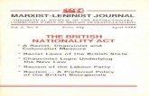 MARXIST -LENIN 1ST JOURNAL - Marxists Internet Archive · MARXIST -LENIN 1ST JOURNAL ... the existing citizenship law (the British Nationality Act 1948). Under this law, Britain claimed