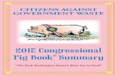 2017 Congressional Pig Book Summary organization released its annual Pig Book, detailing some of the biggest ‘porkers’ – or earmark lovers and their pet projects – in Congress.