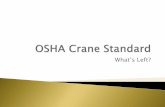 OSHA Crane Standard - Esafetyline s/EEI Spring 2011...covered by the OSHA Crane Standard. ... Inspections. Signal person training and evaluation. ... frequency, and documentation of