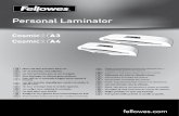 Fellowes Cosmic 2 A4 Laminator Instruction Manual performance, it is recommended that cleaning sheets are used with the machine regularly. (Cleaning sheet order codes …