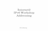 Internet2 IPv6 Workshop Addressing - Harvey Mudd … of IPv6 Addresses • Like IPv4… – Unicast • An identifier for a single interface. A packet sent to a unicast ... addresses