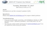 Tuesday, December 12, 2017 - Defense Advanced … December 12, 2017 Start time is 9:00 a.m. ET DARPA APT Proposers Day Webcast Audio Participants can use their computer's speakers