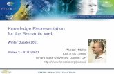 Knowledge Representation for the Semantic Web – Winter 2011 – Pascal Hitzler Knowledge Representation for the Semantic Web Winter Quarter 2011 Slides 3 – 01/11/2011 Pascal Hitzler