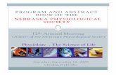 PROGRAM AND ABSTRACT BOOK OF THE … OF THE NEBRASKA PHYSIOLOGICAL SOCIETY ... The Nebraska Physiological Society would like to take this opportunity to gratefully ... Dr. Kaushik