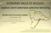 ECONOMIC VALUE OF WILDLIFE: captive /semi … · ECONOMIC VALUE OF WILDLIFE: captive /semi-extensive selective breeding ... for the needs of the present ... • Critical for hunting