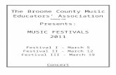 The Broome County Music - BCMEA Homepage 2011 Program.doc · Web viewBartlett is a member of the Broome County Music Educators Association (BCMEA), the American String Teachers Association