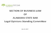 SECTION OF BUSINESS LAW OF ALABAMA STATE BAR Legal Opinions Standing Committee · ALABAMA STATE BAR Legal Opinions Standing Committee July 13, 2017 . ... • Operating Agreement ...