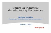 Citigroup Industrial Manufacturing Conferencelibrary.corporate-ir.net/library/94/947/94774/items/234195/Citi... · 2 Citigroup Conference – March 6, 2007 This report contains “forward-looking