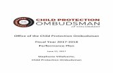 Office of the Child Protection Ombudsman Fiscal … of the Child Protection Ombudsman Fiscal Year 2017-2018 Performance Plan June 21, 2017 Stephanie Villafuerte, Child Protection Ombudsman