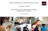 Role of ENUM in NGN Interconnect - ETSIdocbox.etsi.org/.../GSMA_DODD_TheRoleofENUMinNGNInterconnect.pdfRole of ENUM in NGN Interconnect A Dodd, GSMA ETSI 3GPP release 8 IMS Implementation,