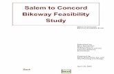 Salem to Concord - New Hampshire · Salem to Concord Bikeway Feasibility Study Submitted to: New Hampshire Department of Transportation and the Citizens Advisory Committee Prepared
